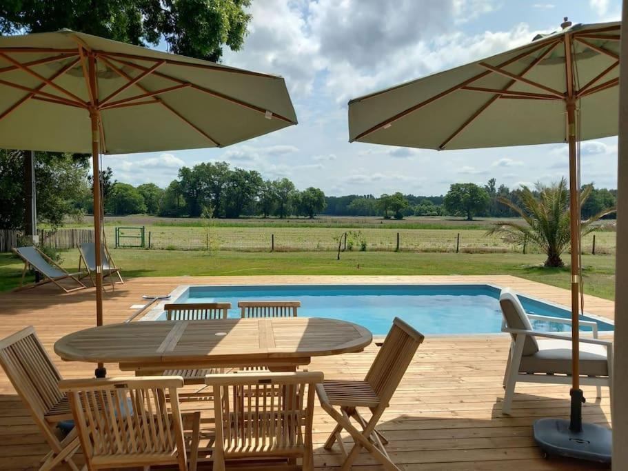סן-ז'וליין-אן-בורן Maison Neuve Avec Piscine Chauffee, 4 Kms De Contis Plage מראה חיצוני תמונה